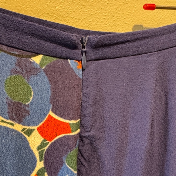 Staud Abstract Fruits and Veggie Blue Midi Knee Length Zip Back Colorful Skirt - Picture 11 of 16